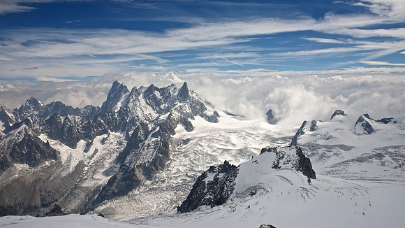 From Aguille de Midi, Mont Blanc