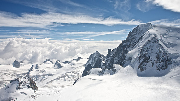 From Aguille de Midi, Mont Blanc, France