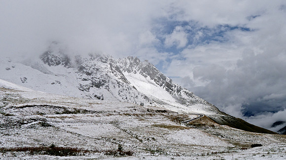 Ascent, Col de la Madeleine, snowy, August 31, 2012