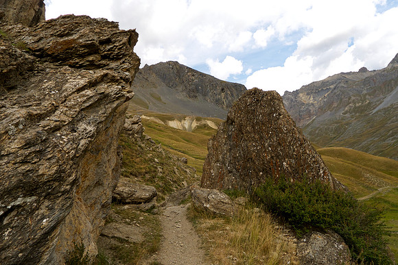 Mountain bike ride, below (NE) of Col de Galibier