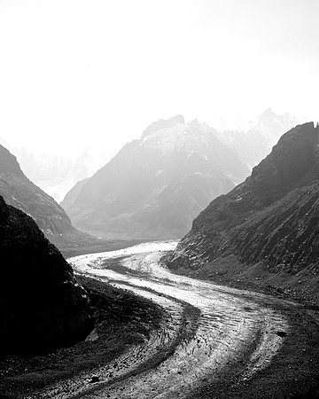 Mer de Glace (Sea of Ice), French Alps ... 150 M thick glacier
