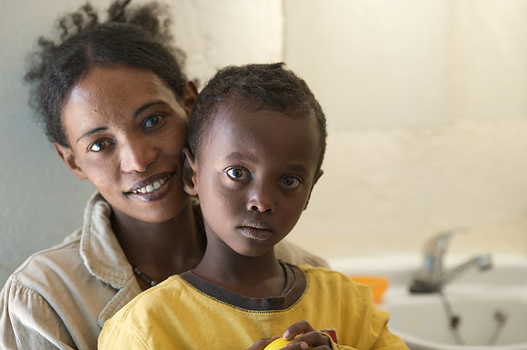 EHN beneficiaries Tomas, age six, and mother Zenbech.