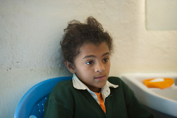 Yebsira, age 7; her name means "Work of God."